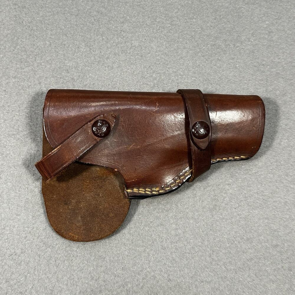 Vtg 1950s Red Head Brand Brown Leather Gun Holster 1208DB 4-1/4 Size 4